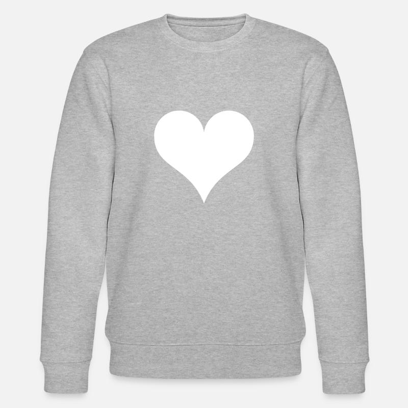 Herz Weiß - Stanley/Stella Unisex Bio-Sweatshirt CHANGER  - Grau meliert