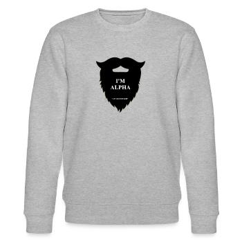Alpha beard! - Stanley/Stella CHANGER Unisex Organic Sweatshirt - heather grey - Front - Nik (191cm) & Marisol (170cm)