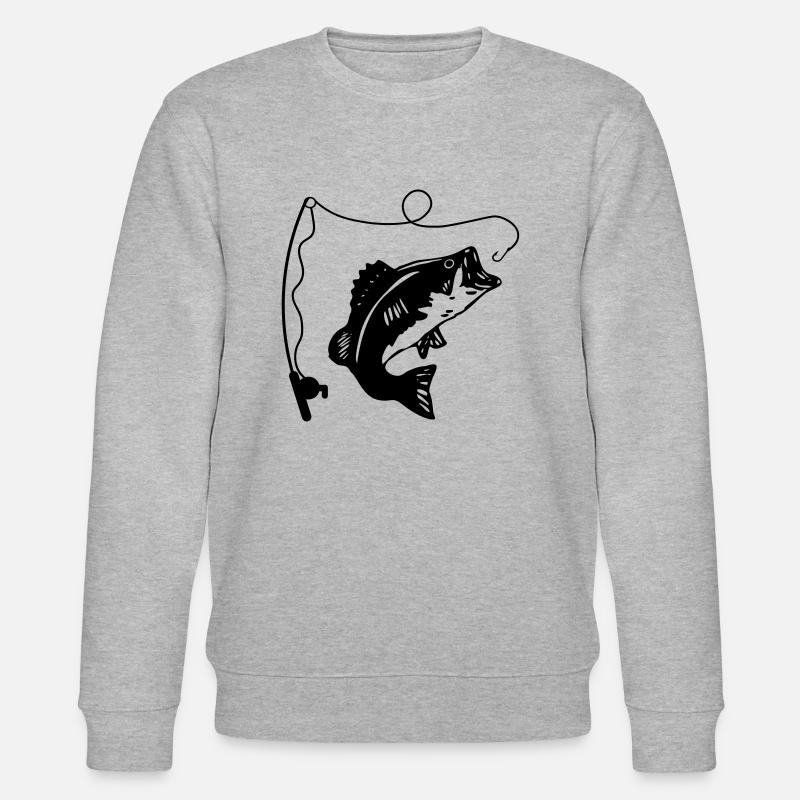 Canne à pêche et poisson - Sweat bio CHANGER Stanley/Stella Unisexe - gris chiné