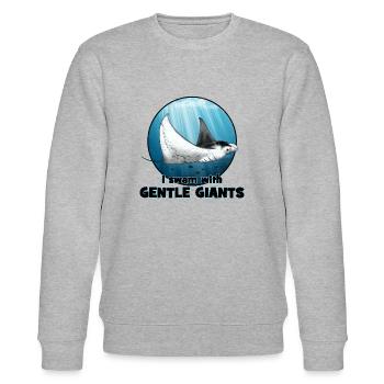 manta ray - Stanley/Stella CHANGER Unisex Organic Sweatshirt - heather grey - Front - Nik (191cm) & Marisol (170cm)