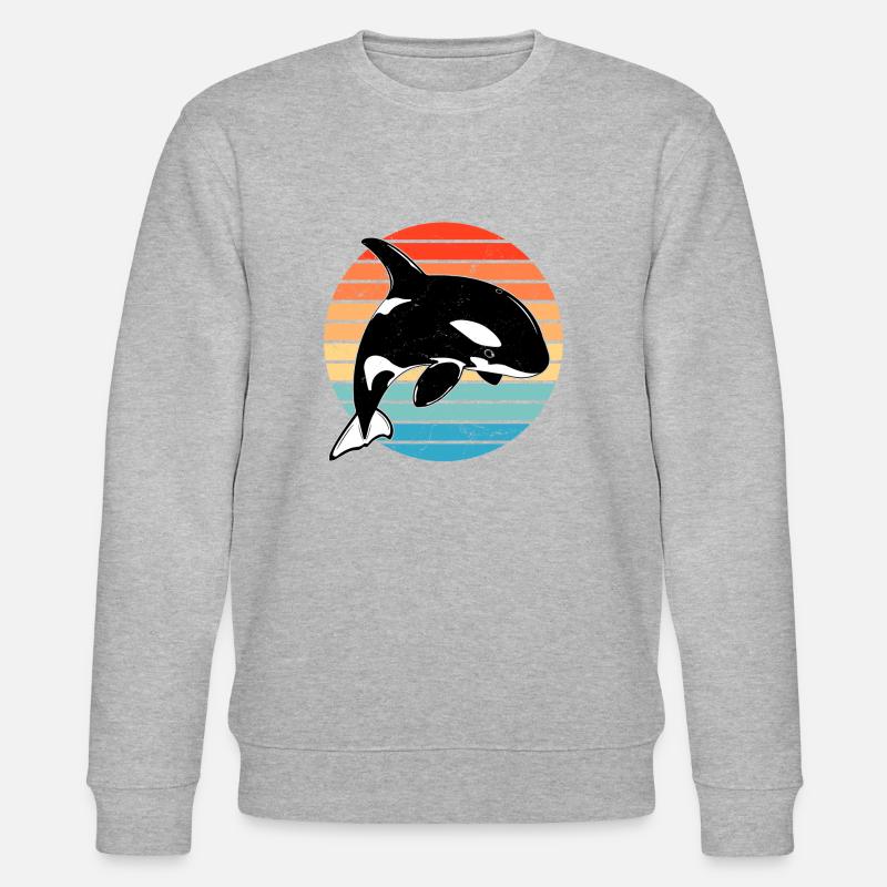 Orca Retro - Stanley/Stella Unisex Bio-Sweatshirt CHANGER  - Grau meliert