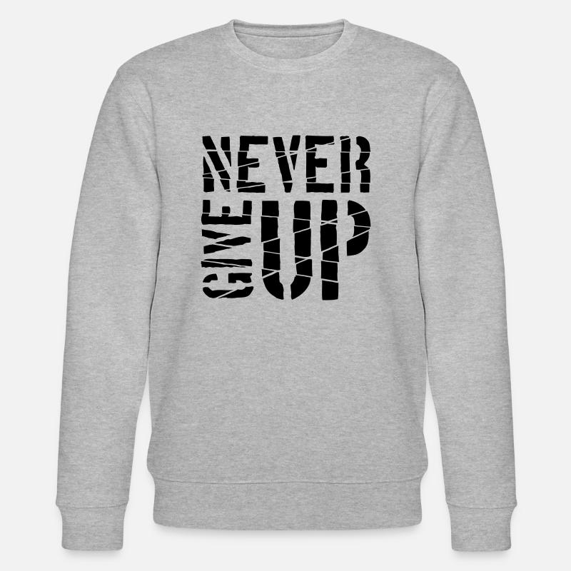 Never give up - Stanley/Stella Unisex Bio-Sweatshirt CHANGER  - Grau meliert
