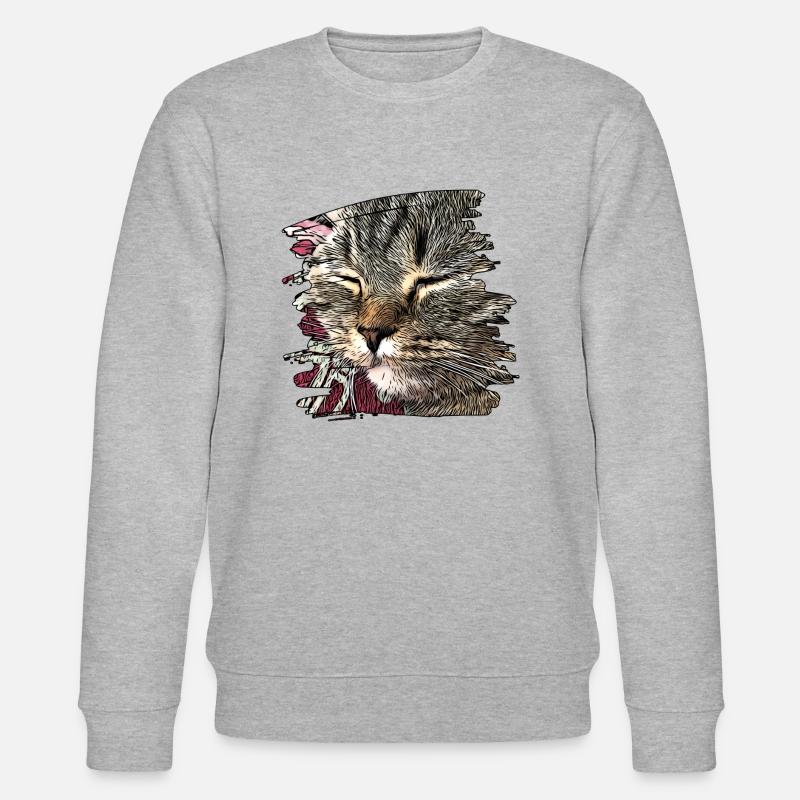 Visage de chat 6 - Sweat bio CHANGER Stanley/Stella Unisexe - gris chiné