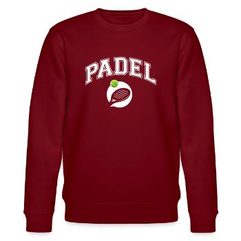 Padel - Geschenk für Padelspieler - Stanley/Stella Unisex Bio-Sweatshirt CHANGER  - Burgunderrot - Vorne - Nik (191cm) & Marisol (170cm)