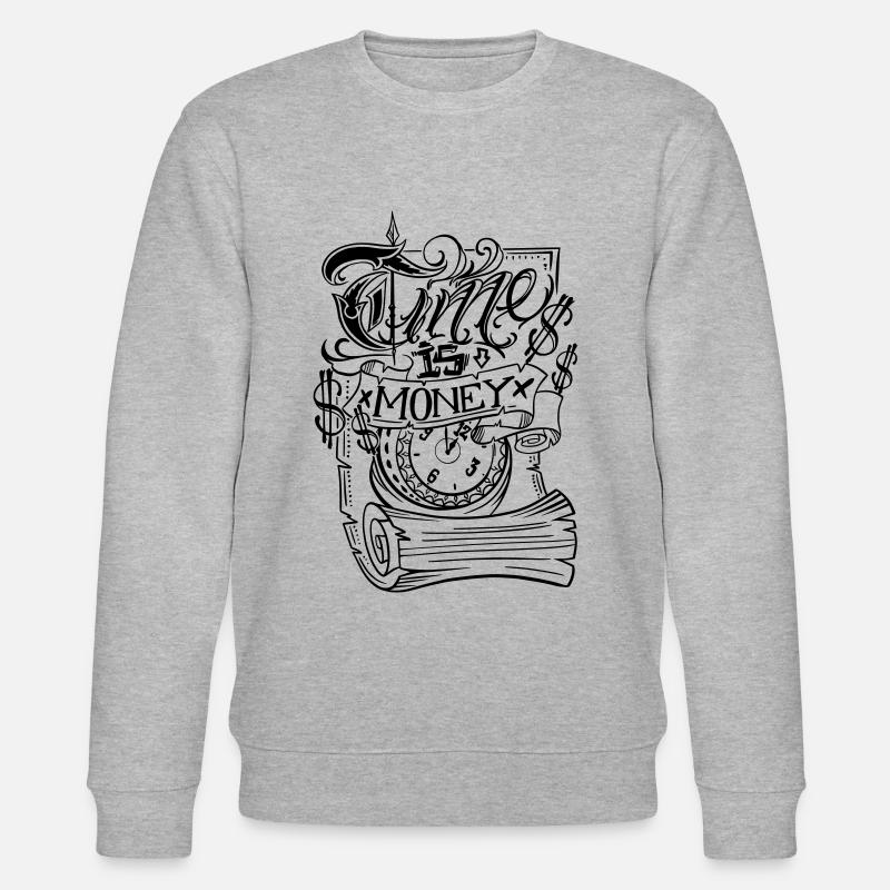 Time is Money - schwarz - Stanley/Stella Unisex Bio-Sweatshirt CHANGER  - Grau meliert