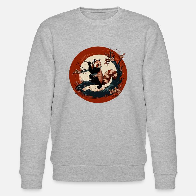 red panda 6 - Sweat bio CHANGER Stanley/Stella Unisexe - gris chiné