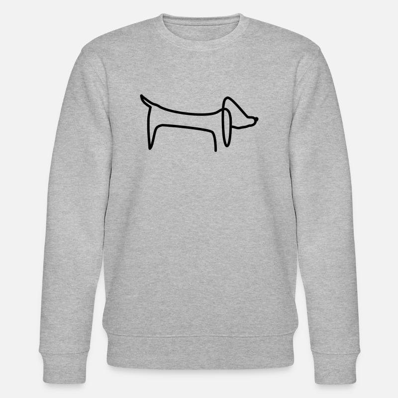 Dachshund Gift Drawing - Stanley/Stella CHANGER Unisex Organic Sweatshirt - heather grey