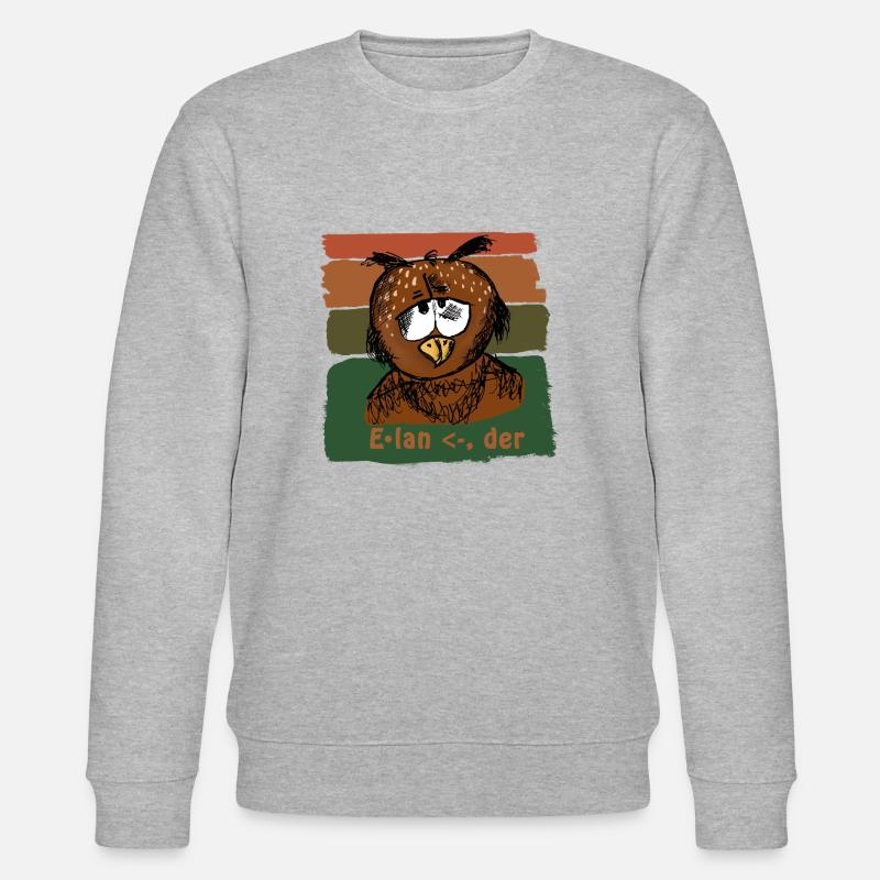 "Elan" - Eule - Stanley/Stella Unisex Bio-Sweatshirt CHANGER  - Grau meliert