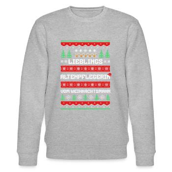 Lieblings - Altenpflegerin vom Weihnachtsmann - Stanley/Stella Unisex Bio-Sweatshirt CHANGER  - Grau meliert - Vorne - Nik (191cm) & Marisol (170cm)
