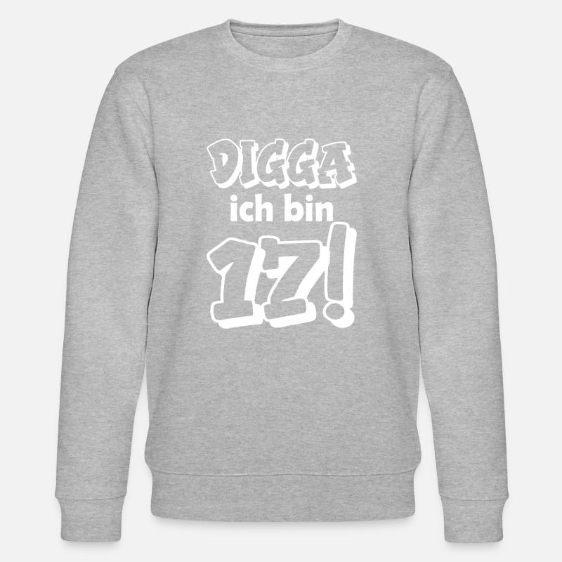 Digga ich bin 17 - Stanley/Stella Unisex Bio-Sweatshirt CHANGER  - Grau meliert