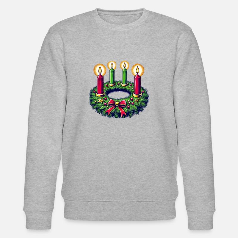adventskranz - Stanley/Stella Unisex Bio-Sweatshirt CHANGER  - Grau meliert