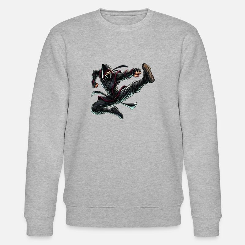 ninja comic - Stanley/Stella Unisex Bio-Sweatshirt CHANGER  - Grau meliert