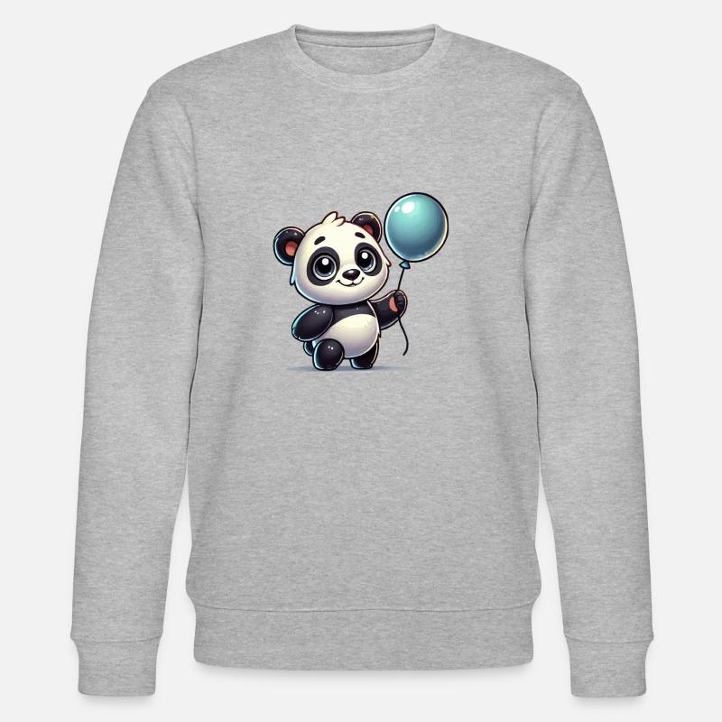 panda comic ballon - Stanley/Stella Unisex Bio-Sweatshirt CHANGER  - Grau meliert