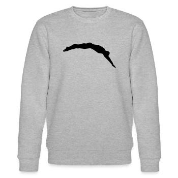 Schwimmer, Schwimmen - Stanley/Stella Unisex Bio-Sweatshirt CHANGER  - Grau meliert - Vorne - Nik (191cm) & Marisol (170cm)
