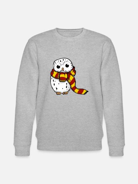 Schneeeule - Rot-Gelb - Stanley/Stella Unisex Bio-Sweatshirt CHANGER - Grau meliert