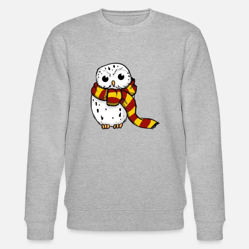 Schneeeule - Rot-Gelb - Stanley/Stella Unisex Bio-Sweatshirt CHANGER  - Grau meliert