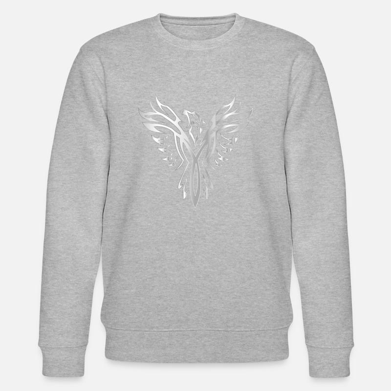 Bird phoenix wing silver - Stanley/Stella CHANGER Unisex Organic Sweatshirt - heather grey