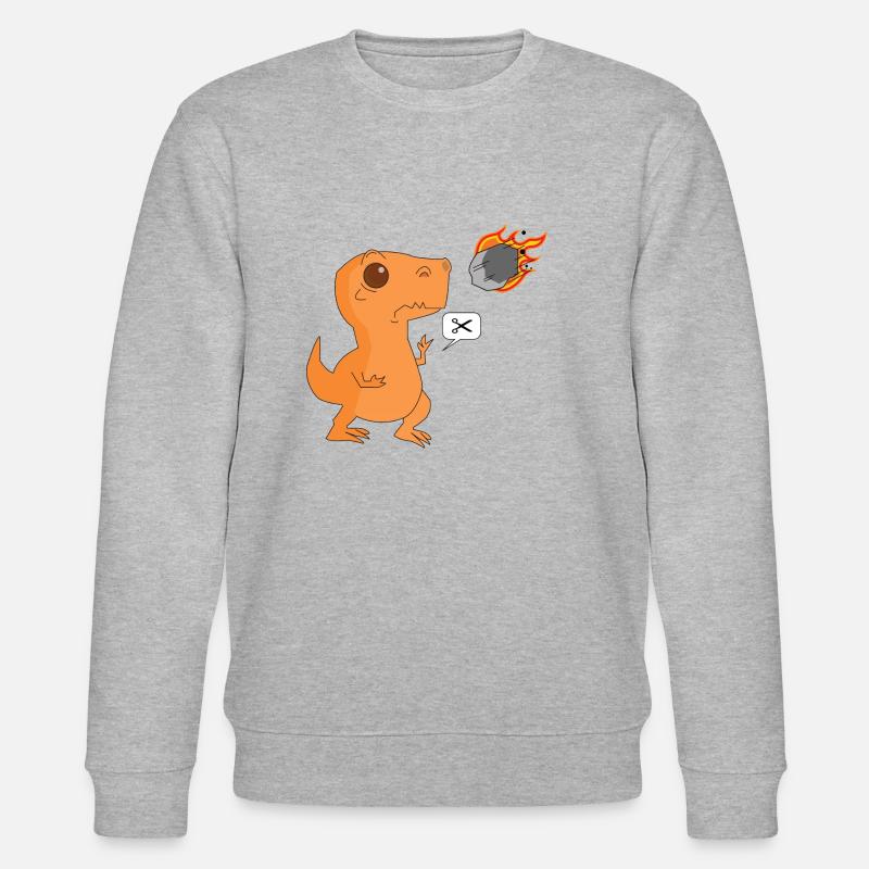 Dinosaurier Stein Papierschere - Stanley/Stella Unisex Bio-Sweatshirt CHANGER  - Grau meliert