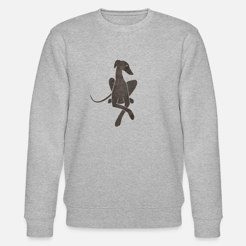 Liegender Windhund dunkelgrau - Stanley/Stella Unisex Bio-Sweatshirt CHANGER  - Grau meliert