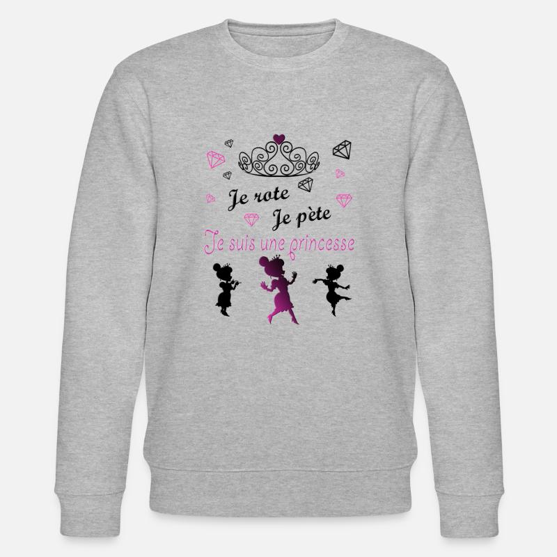 Princesse. Je suis une princesse. - Sweat bio CHANGER Stanley/Stella Unisexe - gris chiné