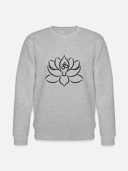 Yoga lotusbloem meditatie lotusbloem - Stanley/Stella Uniseks bio-sweatshirt CHANGER  - grijs gemêleerd