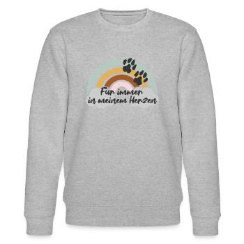 Forever in my heart - Stanley/Stella CHANGER Unisex Organic Sweatshirt - heather grey - Front - Nik (191cm) & Marisol (170cm)