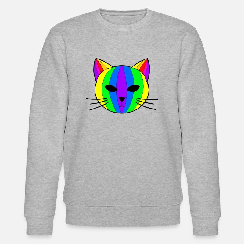 Arc-en-ciel Chat - Sweat bio CHANGER Stanley/Stella Unisexe - gris chiné