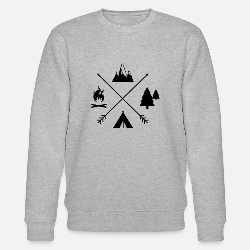 Campingzeit individuell schwarz - Stanley/Stella Unisex Bio-Sweatshirt CHANGER  - Grau meliert