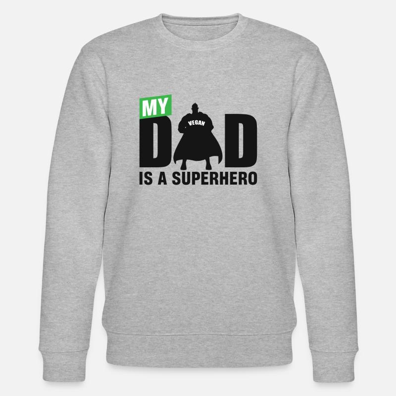 My Dad Is A Superhero - Stanley/Stella Unisex Bio-Sweatshirt CHANGER - Grau meliert
