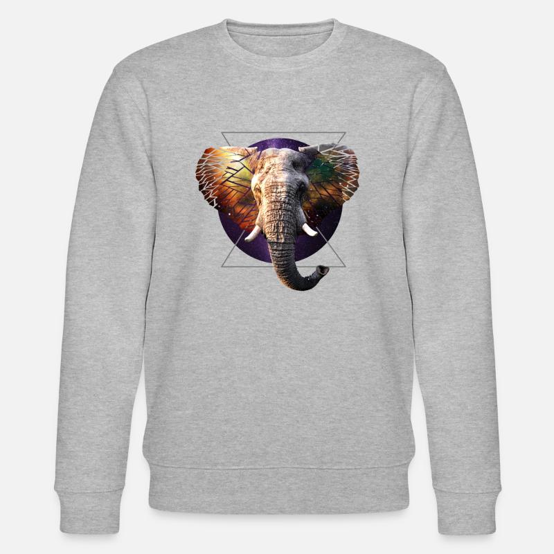 Weltraumelefant - Stanley/Stella Unisex Bio-Sweatshirt CHANGER  - Grau meliert