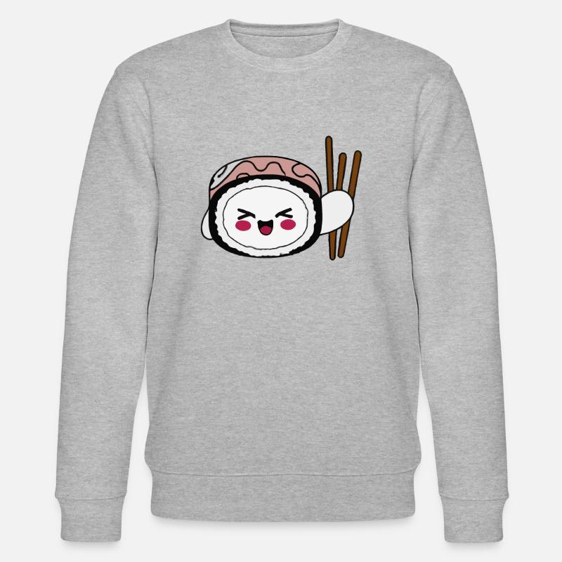 Sushi avec un visage mignon - Sweat bio CHANGER Stanley/Stella Unisexe - gris chiné