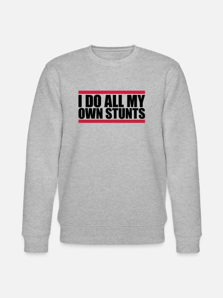 all my own stunts - Stanley/Stella CHANGER Unisex Organic Sweatshirt - heather grey