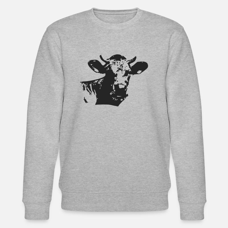 Kuh-Silhouette - Stanley/Stella Unisex Bio-Sweatshirt CHANGER  - Grau meliert