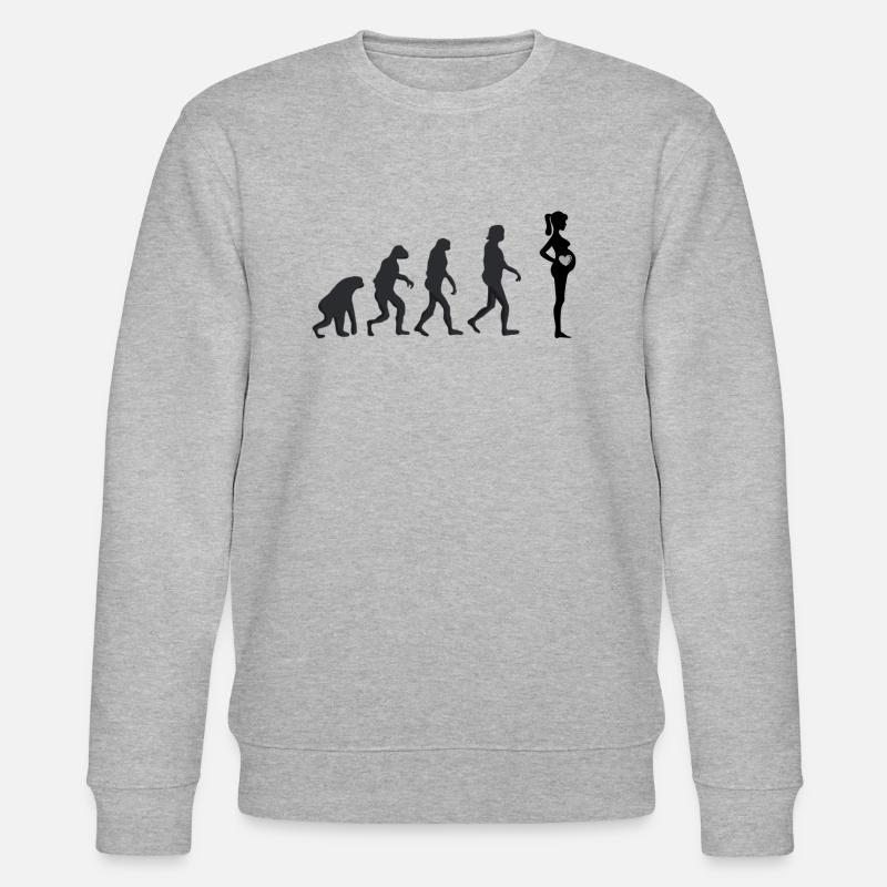 Pregnant - Human Evolution - Stanley/Stella CHANGER Unisex Organic Sweatshirt - heather grey