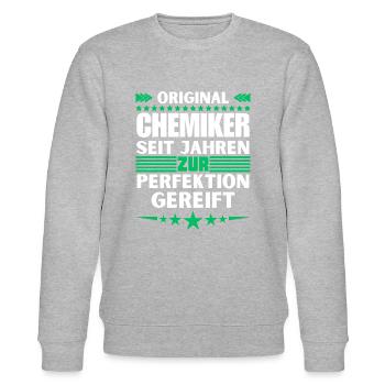 Zur Perfektion gereifter Chemiker - Stanley/Stella Unisex Bio-Sweatshirt CHANGER  - Grau meliert - Vorne - Nik (191cm) & Marisol (170cm)