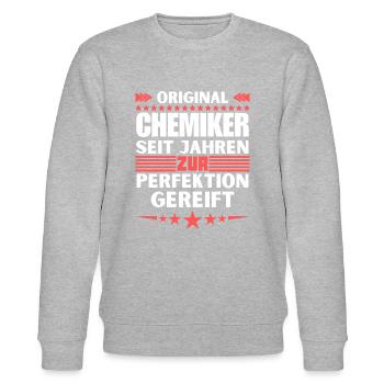 Zur Perfektion gereifter Chemiker - Stanley/Stella Unisex Bio-Sweatshirt CHANGER  - Grau meliert - Vorne - Nik (191cm) & Marisol (170cm)