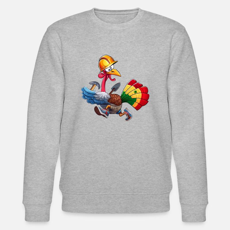 dinde coureuse constructrice Sénégale - Sweat bio CHANGER Stanley/Stella Unisexe - gris chiné