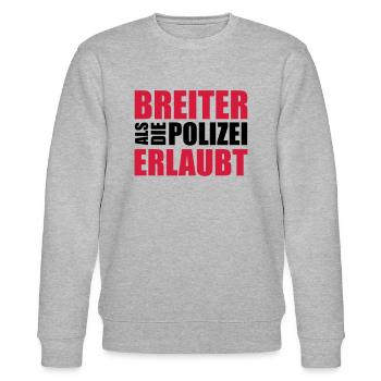 Breiter als die Polizei erlaubt! - Stanley/Stella Unisex Bio-Sweatshirt CHANGER  - Grau meliert - Vorne - Nik (191cm) & Marisol (170cm)