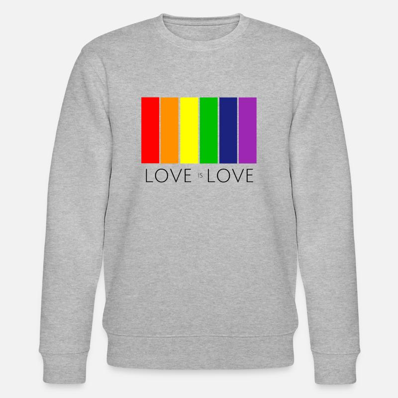 L'amour est l'amour arc-en-drapeau - Sweat bio CHANGER Stanley/Stella Unisexe - gris chiné