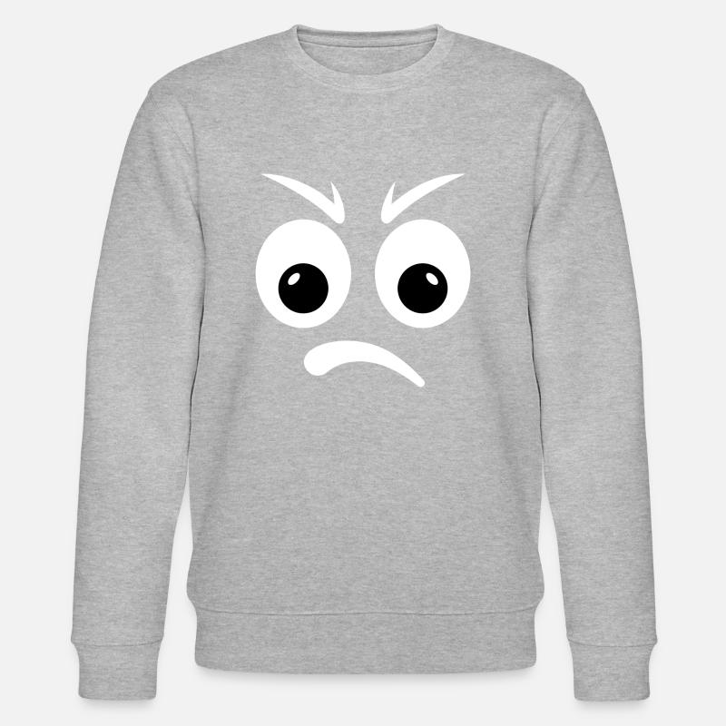 wütender Emoticon! - Stanley/Stella Unisex Bio-Sweatshirt CHANGER - Grau meliert