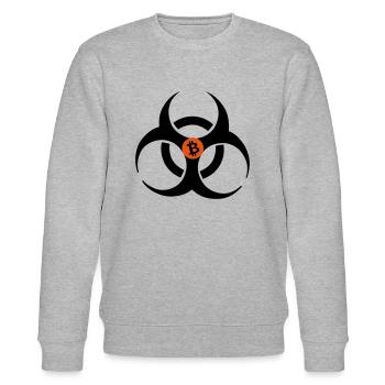 bitcoin - Stanley/Stella Unisex Bio-Sweatshirt CHANGER  - Grau meliert - Vorne - Nik (191cm) & Marisol (170cm)