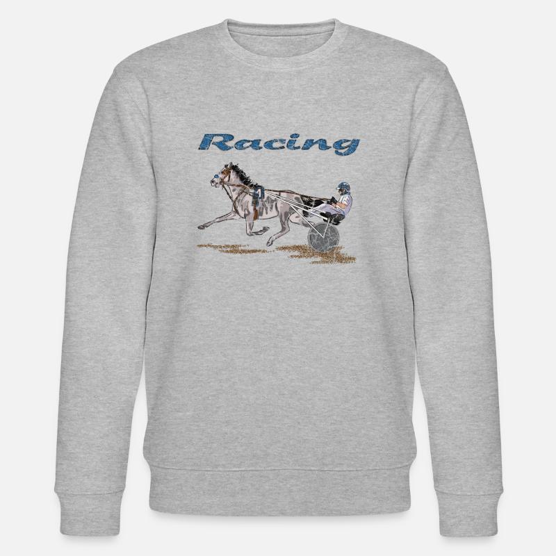 Rennpferd mit Jockey in Dynamik - Stanley/Stella Unisex Bio-Sweatshirt CHANGER  - Grau meliert