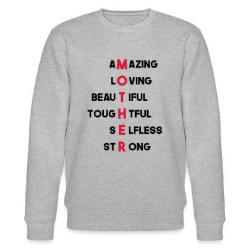 beste Mutter cool toll Geschenk liebe Mama schön - Stanley/Stella Unisex Bio-Sweatshirt CHANGER  - Grau meliert - Vorne - Nik (191cm) & Marisol (170cm)