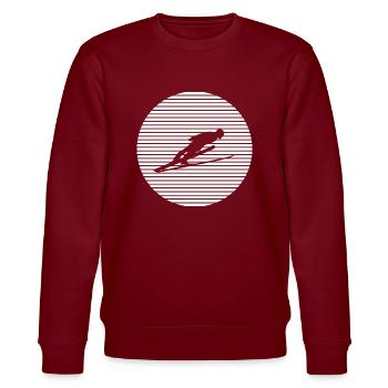 Skispringen - Stanley/Stella Unisex Bio-Sweatshirt CHANGER  - Burgunderrot - Vorne - Nik (191cm) & Marisol (170cm)
