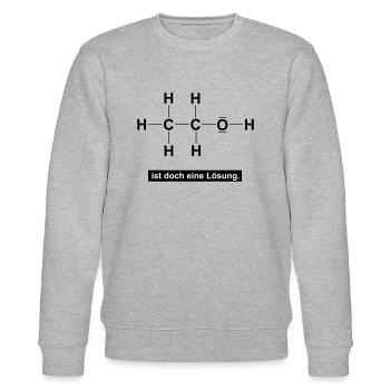 Alkohol Ethanol chemische Formel Lösung C2H5OH - Stanley/Stella Unisex Bio-Sweatshirt CHANGER  - Grau meliert - Vorne - Nik (191cm) & Marisol (170cm)