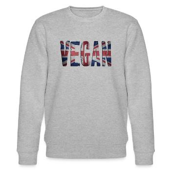VEGAN - United Kingdom Flag - Vintage - Stanley/Stella CHANGER Unisex Organic Sweatshirt - heather grey - Front - Nik (191cm) & Marisol (170cm)