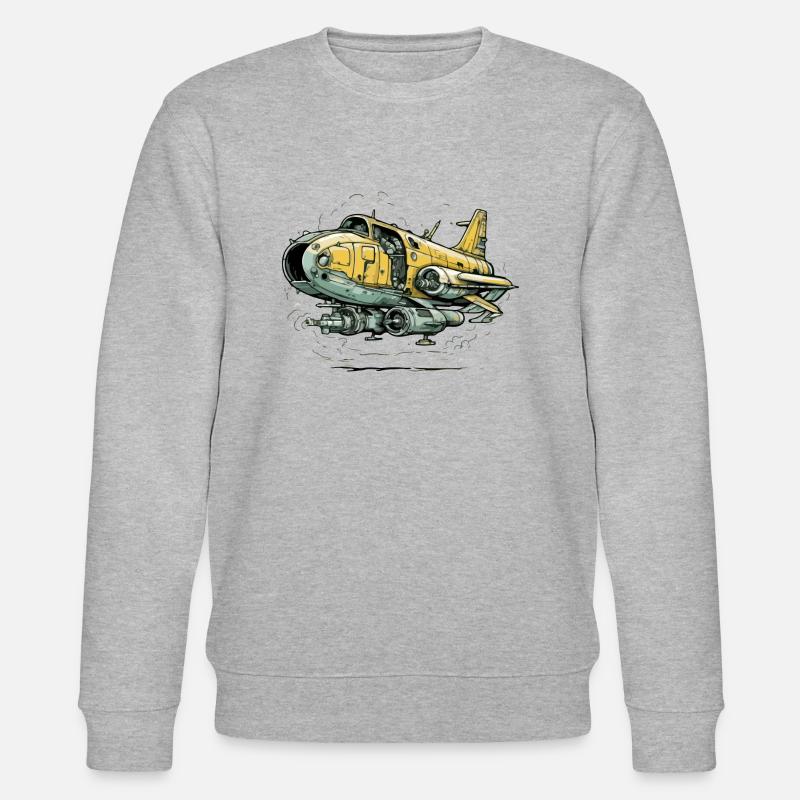 Allgemeines Flugzeug gelb - Stanley/Stella Unisex Bio-Sweatshirt CHANGER  - Grau meliert