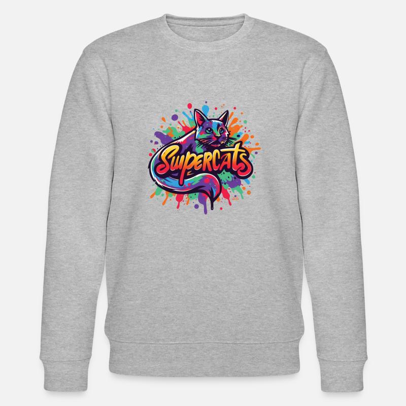 Supercats 7 Logo - Stanley/Stella Unisex Bio-Sweatshirt CHANGER  - Grau meliert