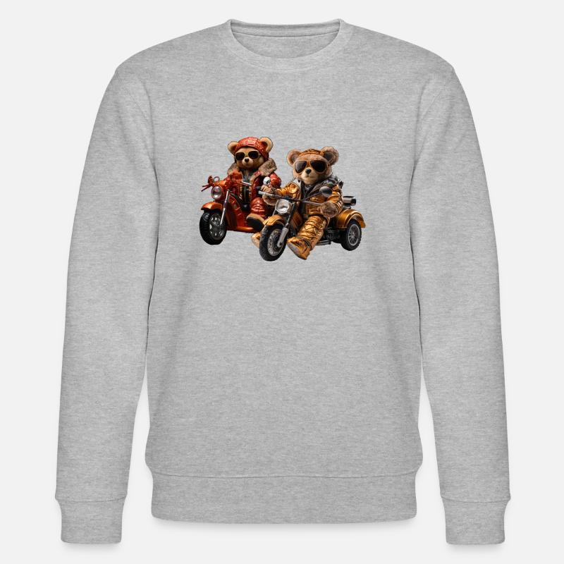 Motorradtouren machen Spaß - Stanley/Stella Unisex Bio-Sweatshirt CHANGER  - Grau meliert