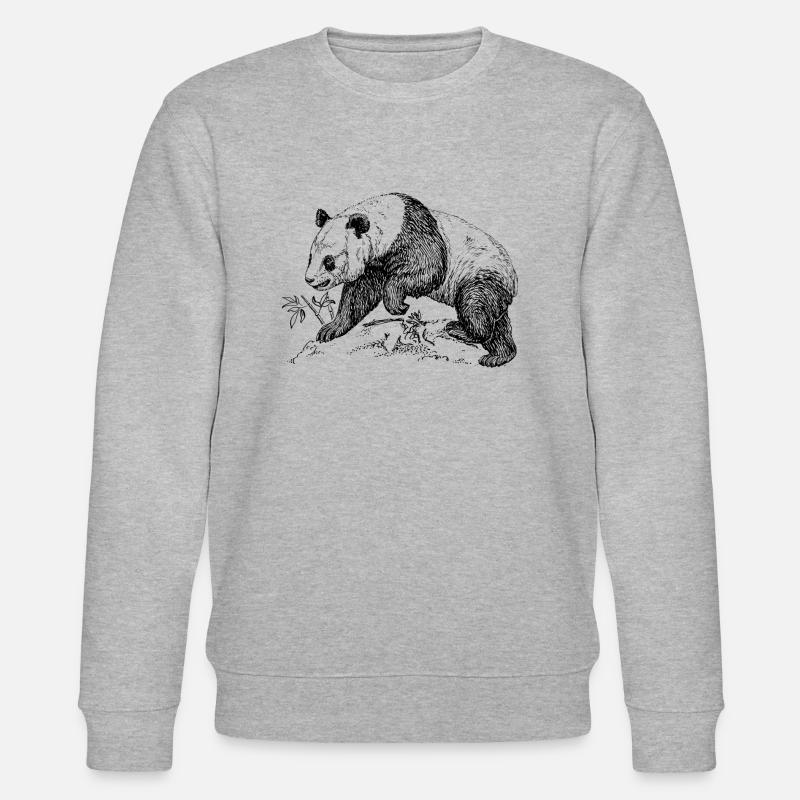 Panda Bär - Stanley/Stella Unisex Bio-Sweatshirt CHANGER  - Grau meliert